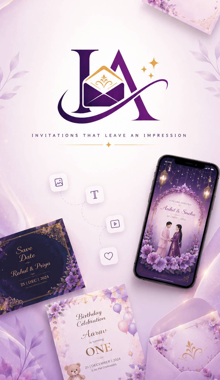 Digital invitation cards on InviteAura