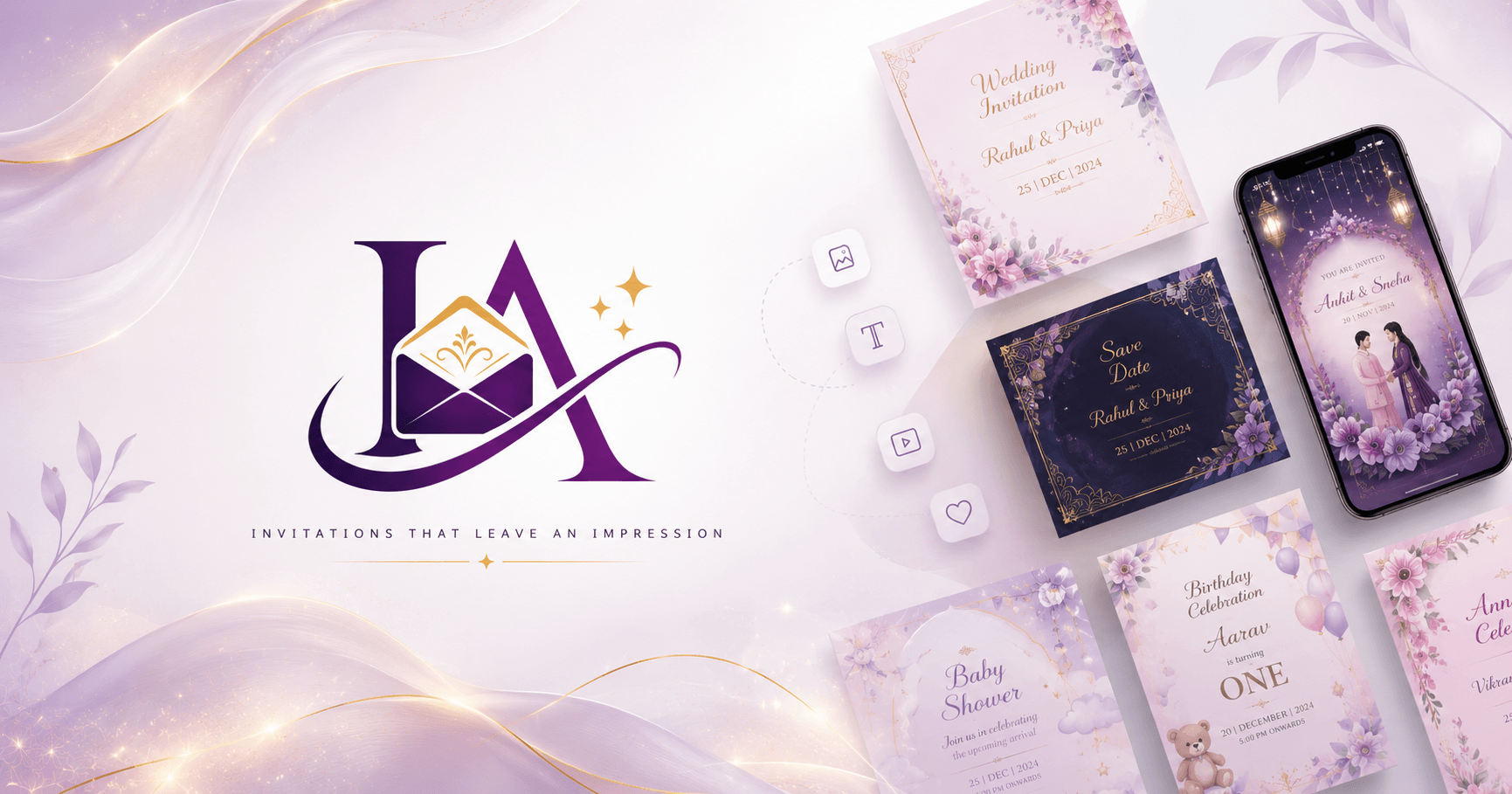 Beautiful digital invitation cards for Indian celebrations — InviteAura